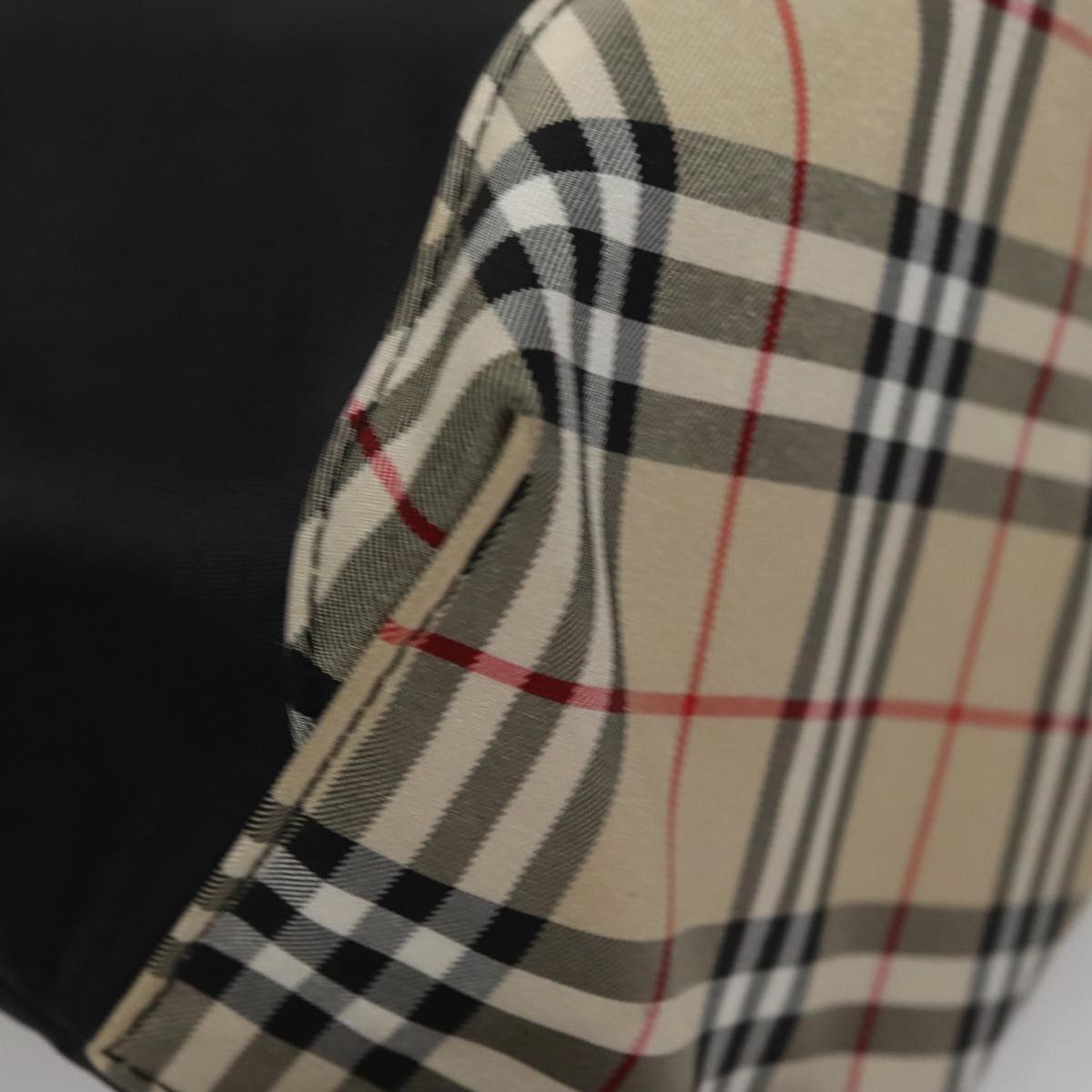 Burberrys Blue Label Hand Bag Nylon Black Auth 111813