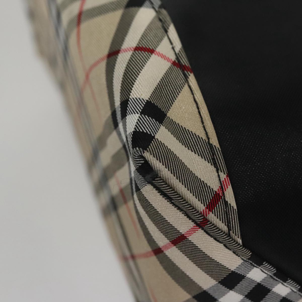 Burberrys Blue Label Hand Bag Nylon Black Auth 111813