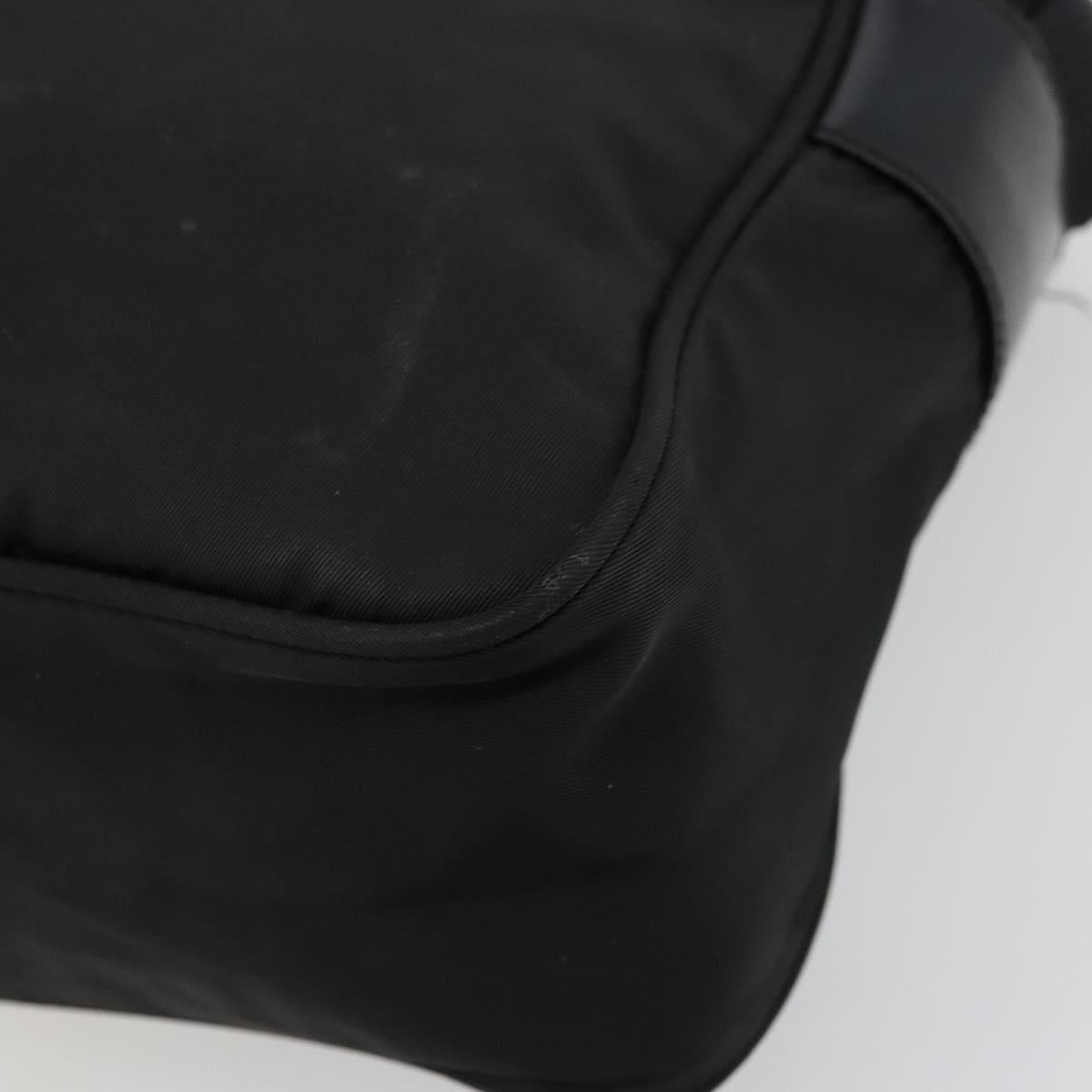 PRADA Shoulder Bag Nylon Black Silver Auth 111866