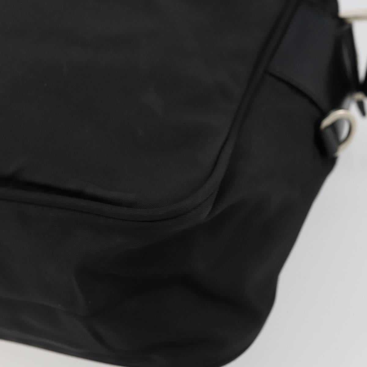 PRADA Shoulder Bag Nylon Black Silver Auth 111866