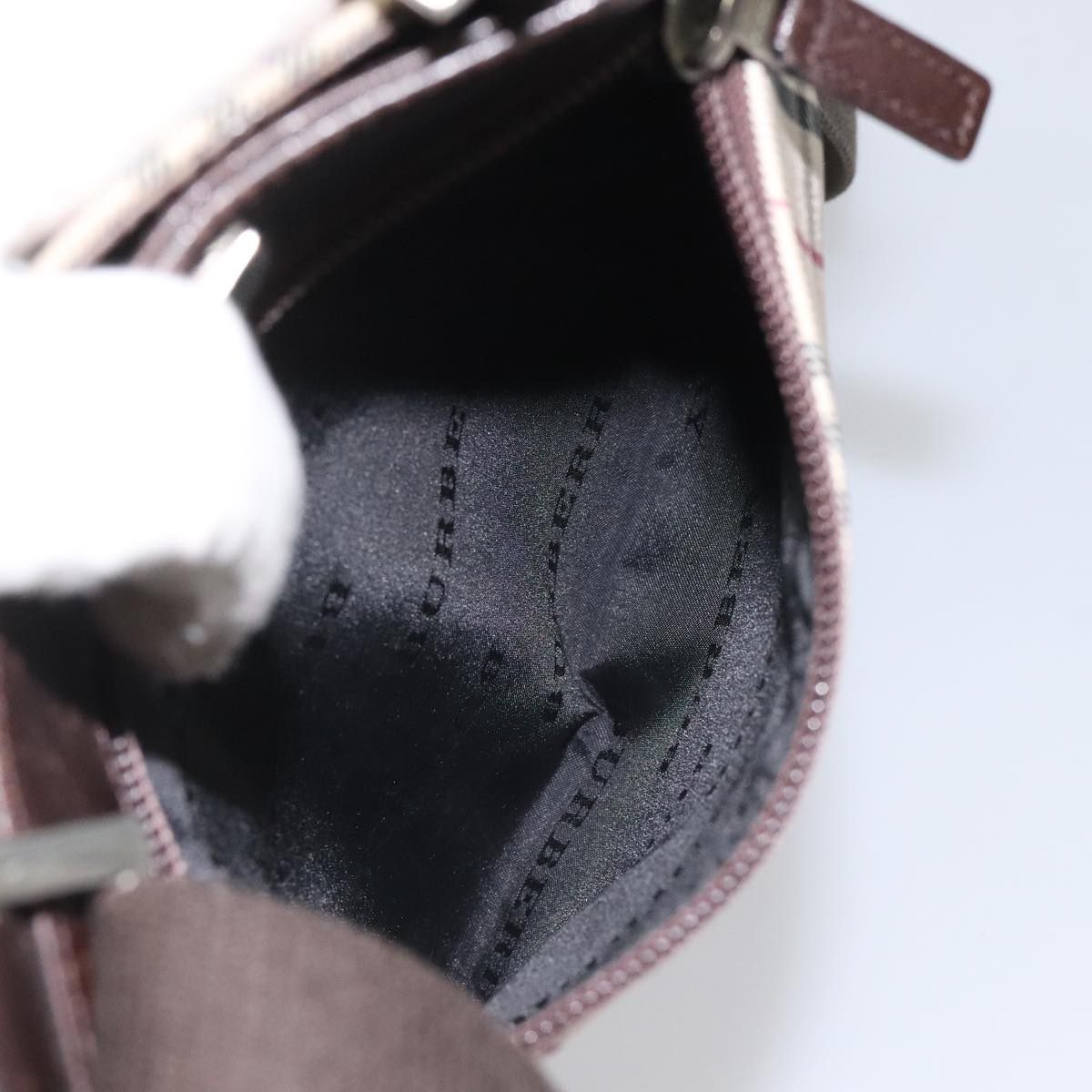 BURBERRY Nova Check Shoulder Bag Canvas Beige Auth 111876