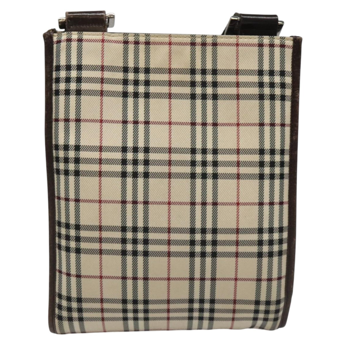 BURBERRY Nova Check Shoulder Bag Canvas Beige Auth 111876