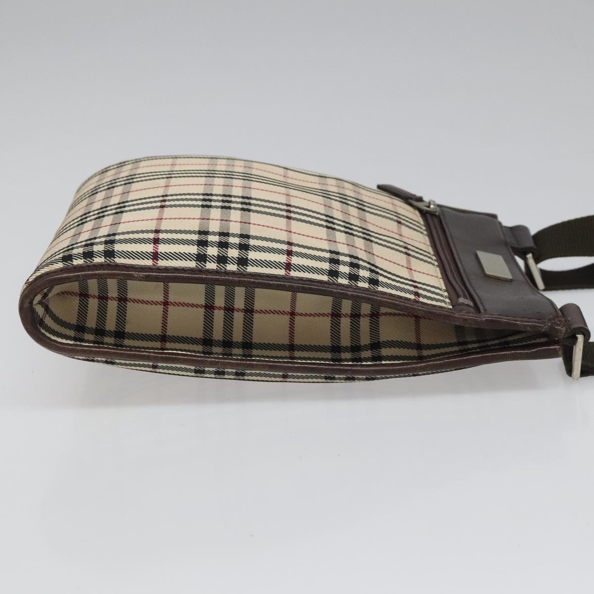 BURBERRY Nova Check Shoulder Bag Canvas Beige Auth 111876