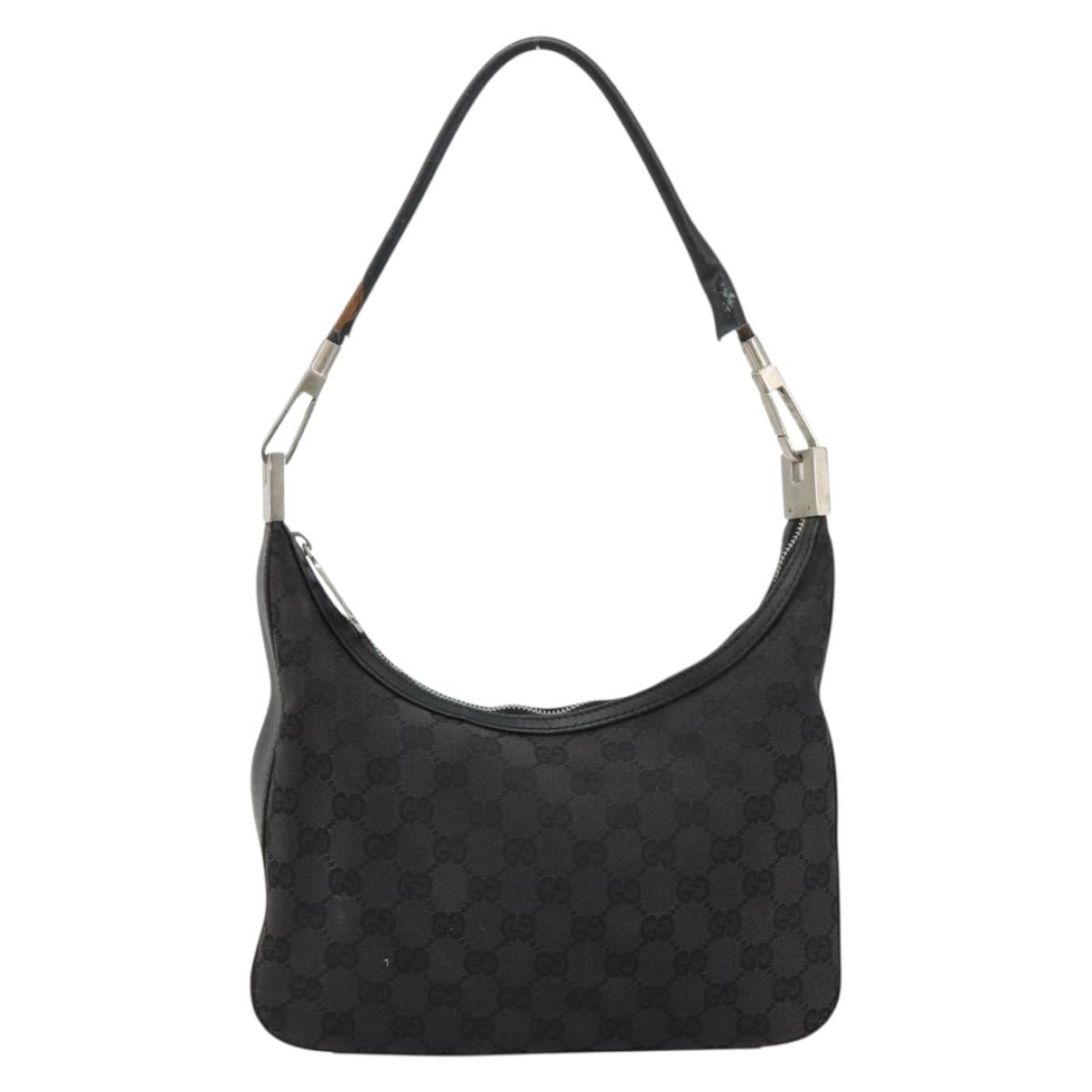 GUCCI GG Canvas Shoulder Bag Black 001 3812 Auth 111937