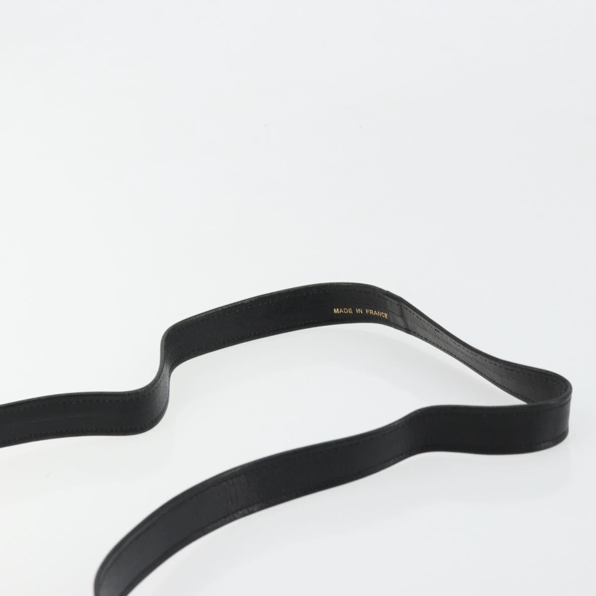 CELINE Shoulder Bag Leather Black Auth 112075