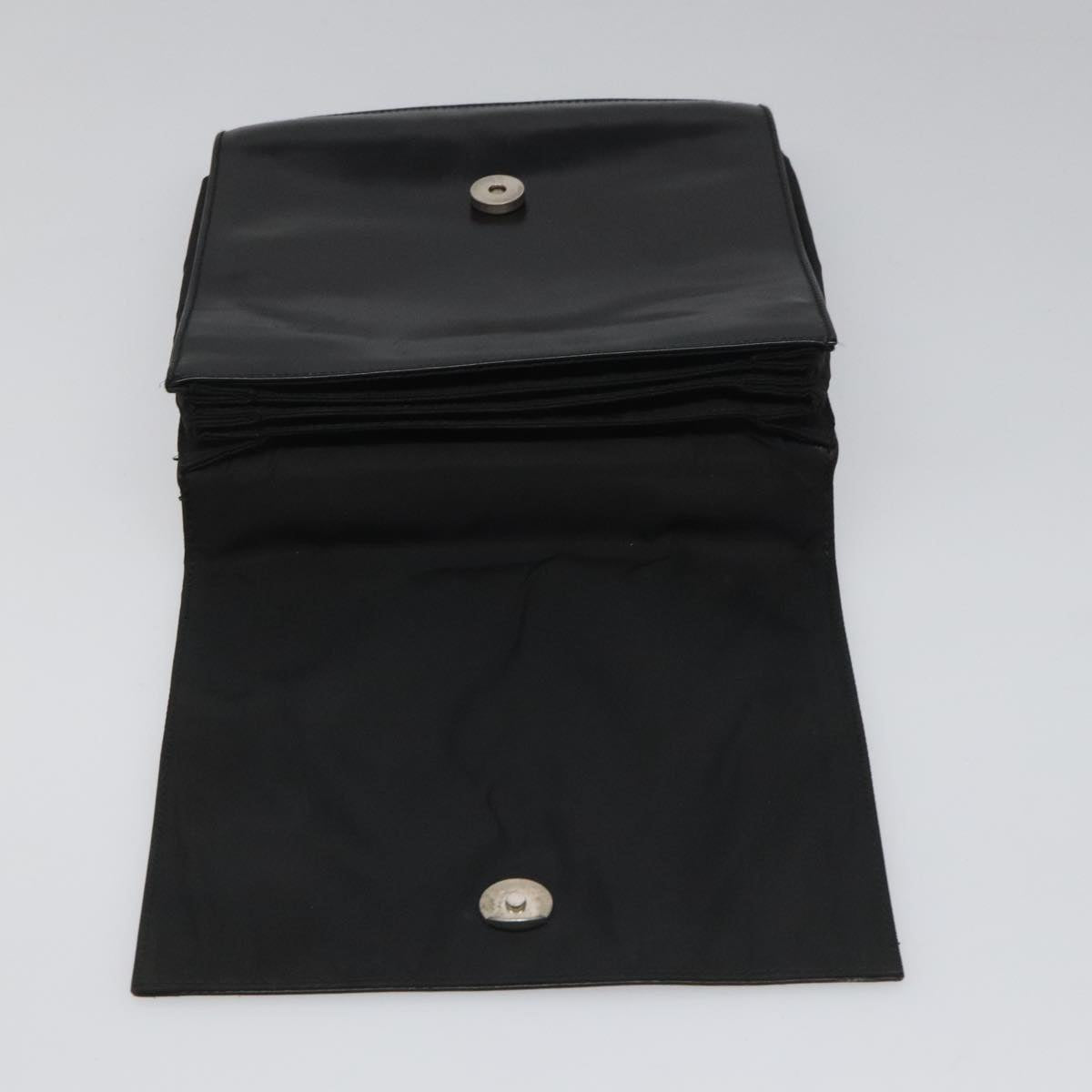 PRADA Hand Bag Nylon Leather Black Auth 112080