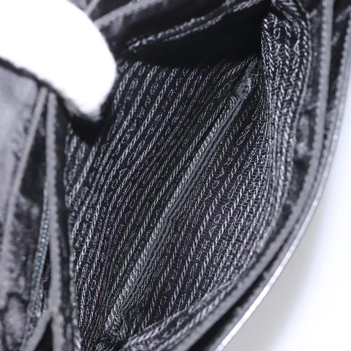 PRADA Hand Bag Nylon Leather Black Auth 112080