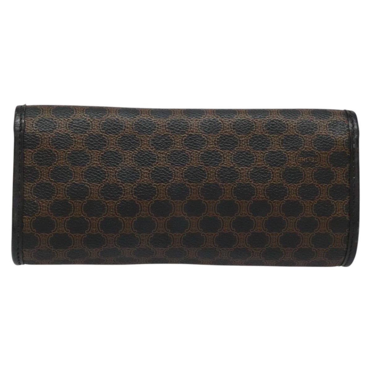 CELINE Macadam Canvas Pouch PVC Leather Black Auth 112106