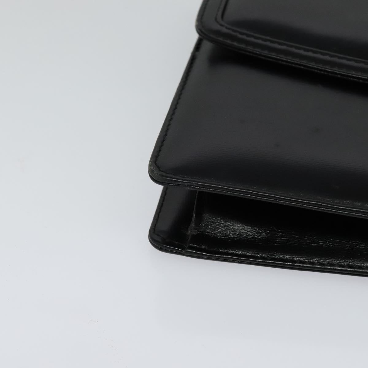 CELINE Shoulder Bag Leather Black Auth 112107