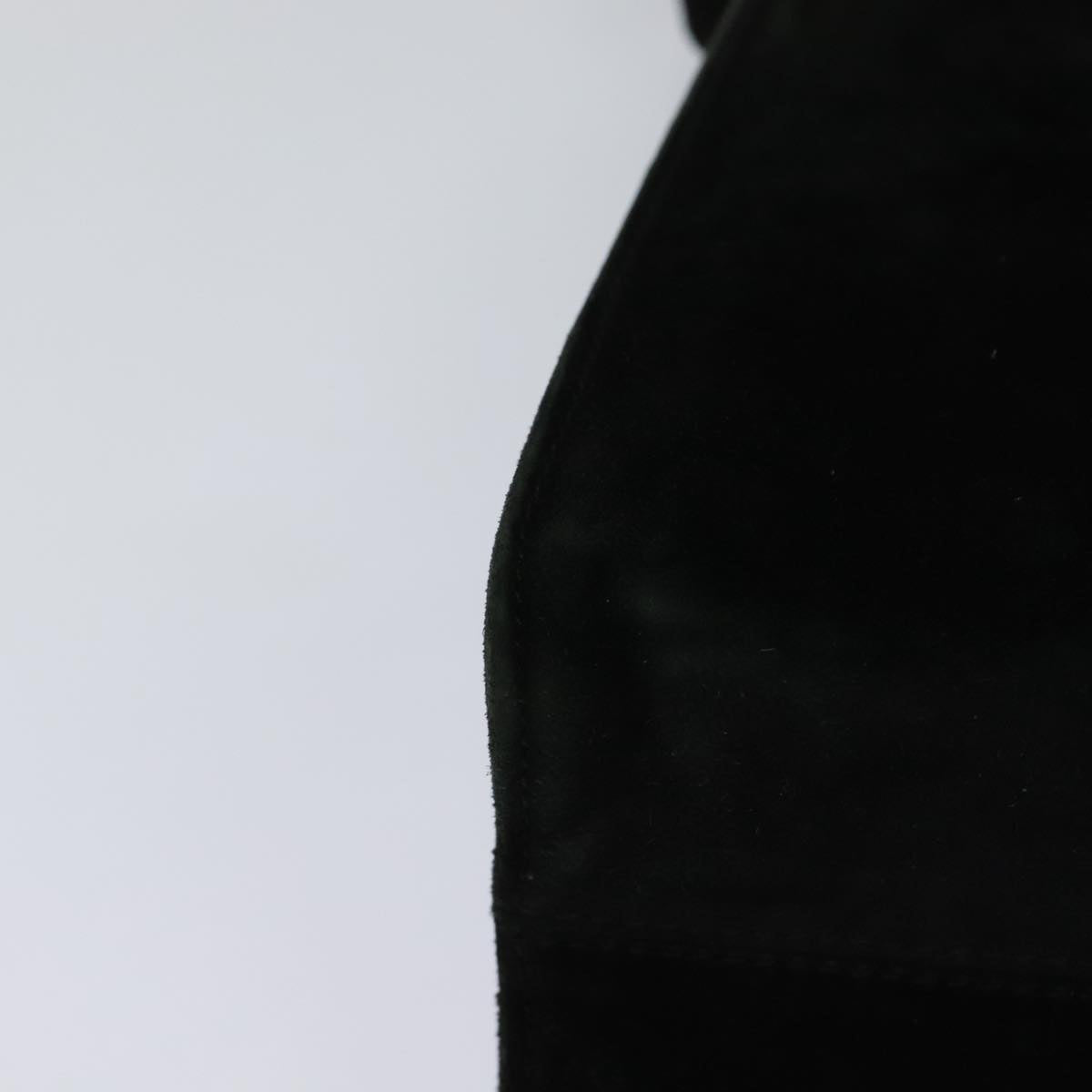 Salvatore Ferragamo Vala Shoulder Bag Suede Black Gold Auth 112120