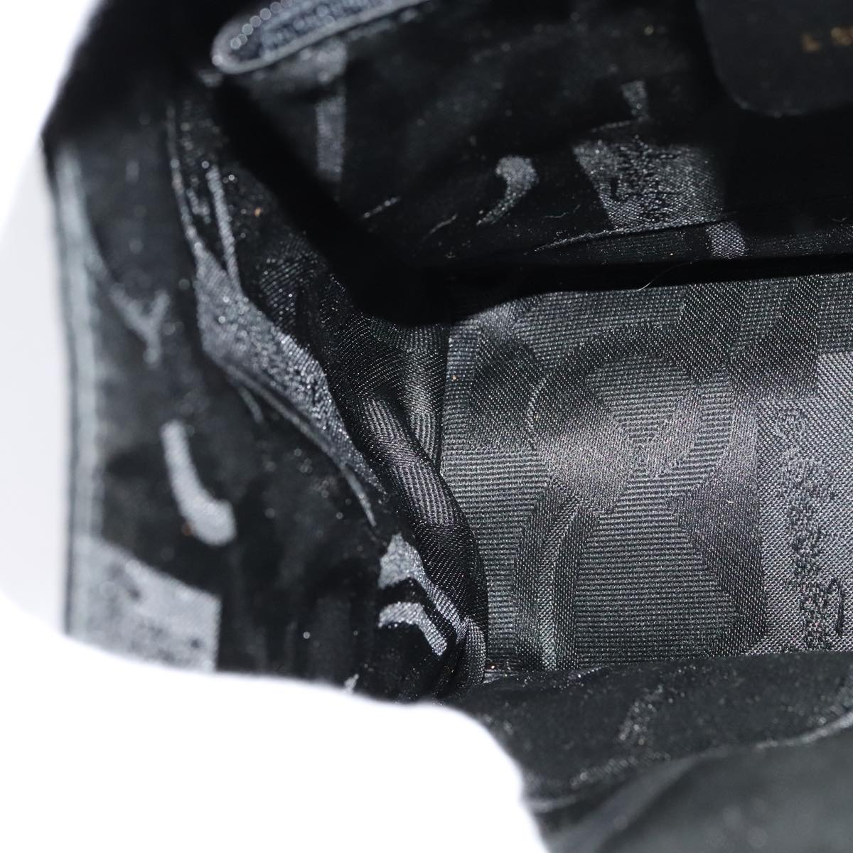 Salvatore Ferragamo Vala Shoulder Bag Suede Black Gold Auth 112120