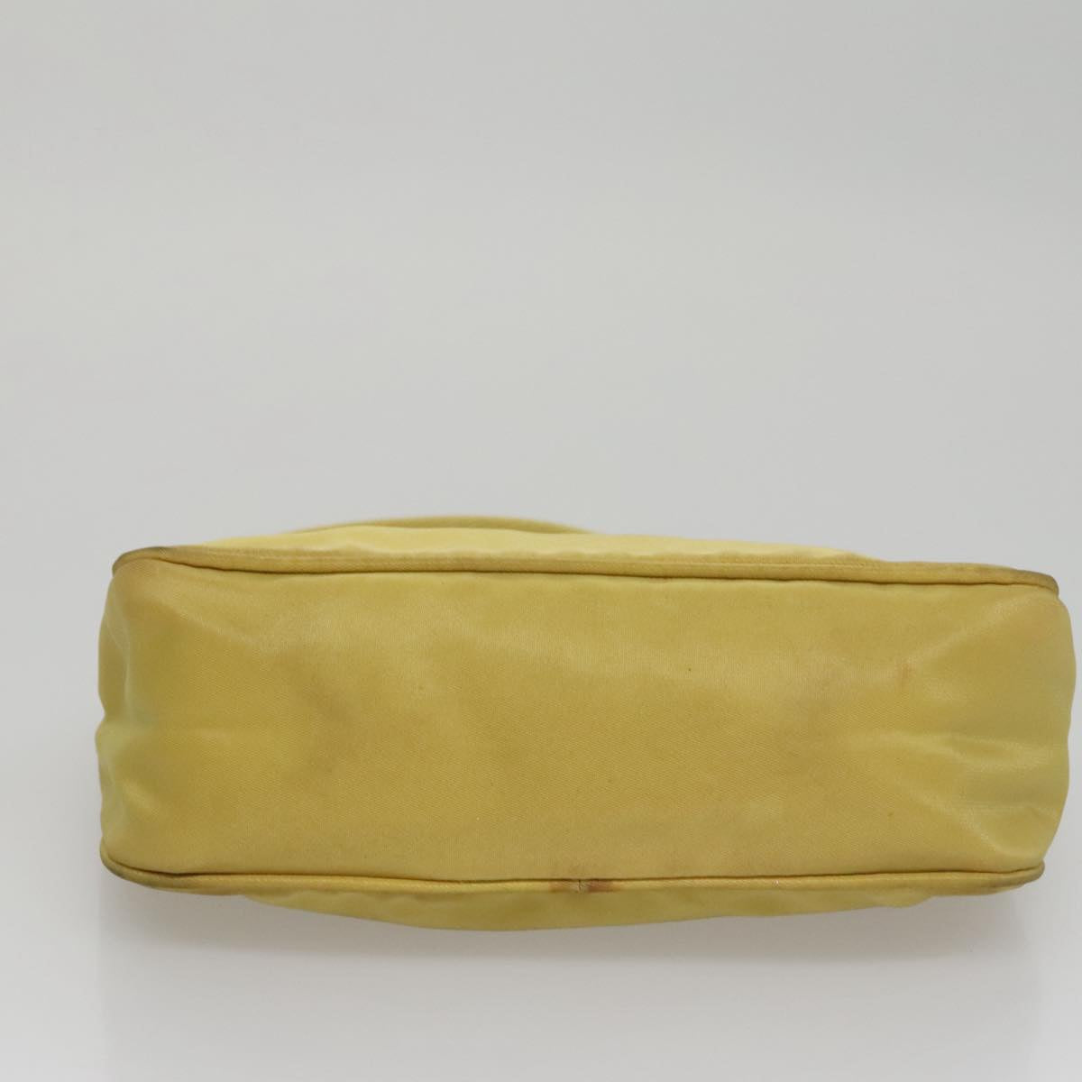 PRADA Accessory Pouch Nylon Yellow Silver Auth 112287