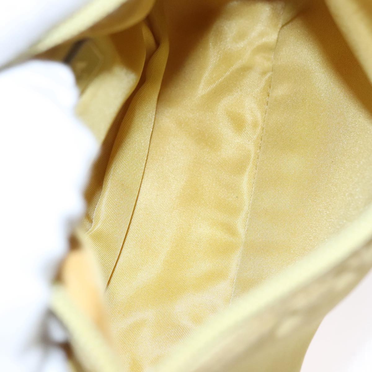 PRADA Accessory Pouch Nylon Yellow Silver Auth 112287
