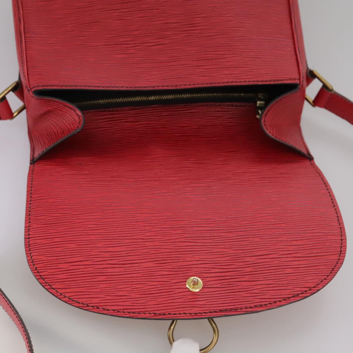 LOUIS VUITTON Epi Saint Cloud GM Shoulder Bag Red M52197 LV Auth 112325