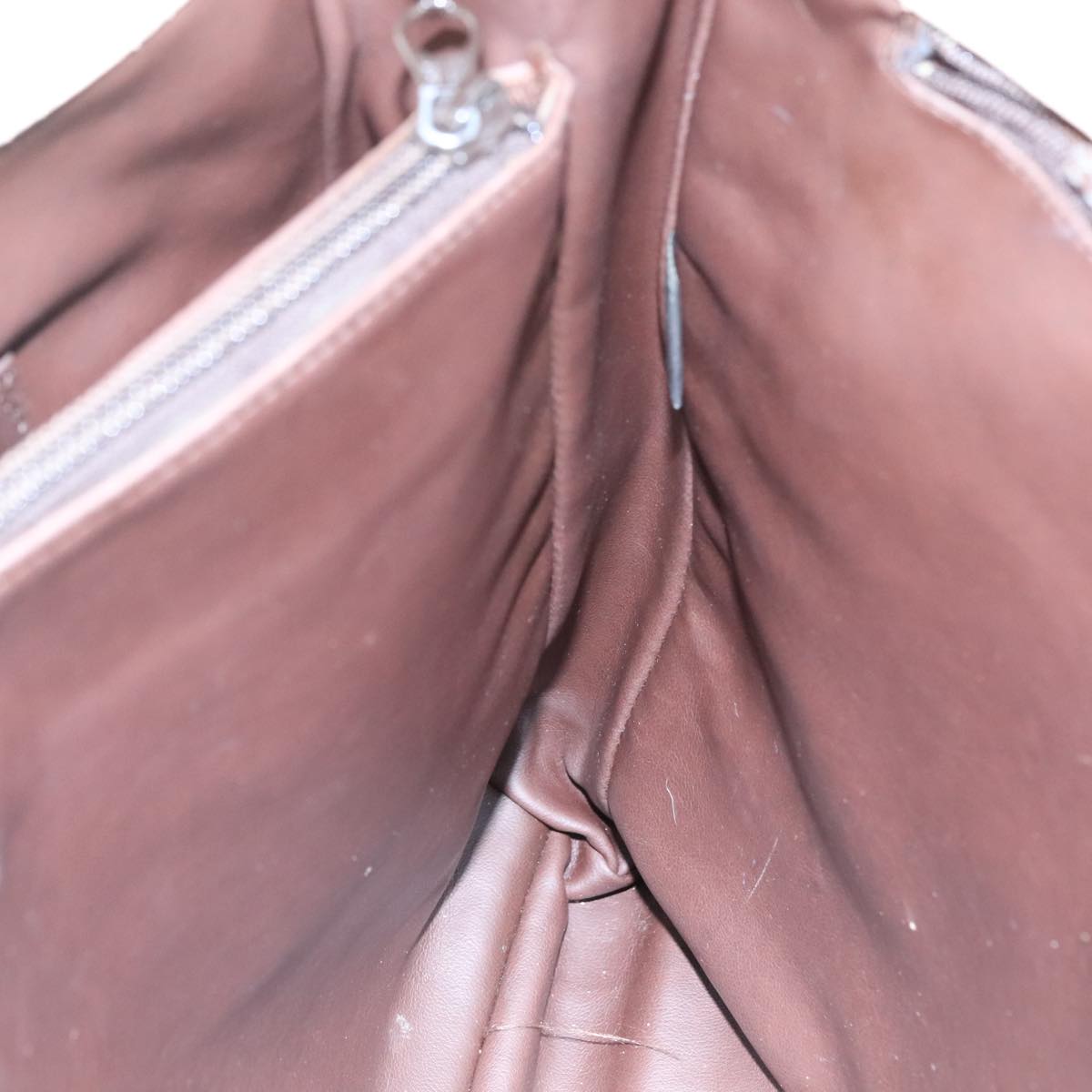 BALLY Quilted Chain Tote Bag Leather Beige Gold Auth 112375