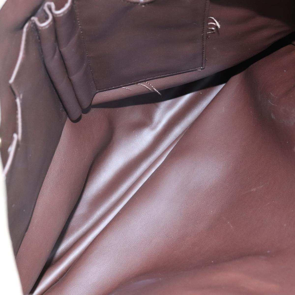 BALLY Quilted Chain Tote Bag Leather Beige Gold Auth 112375