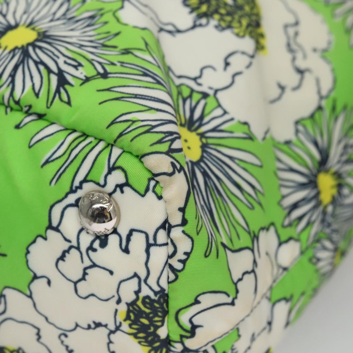 PRADA Hand Bag Nylon 2way Green Auth 112380