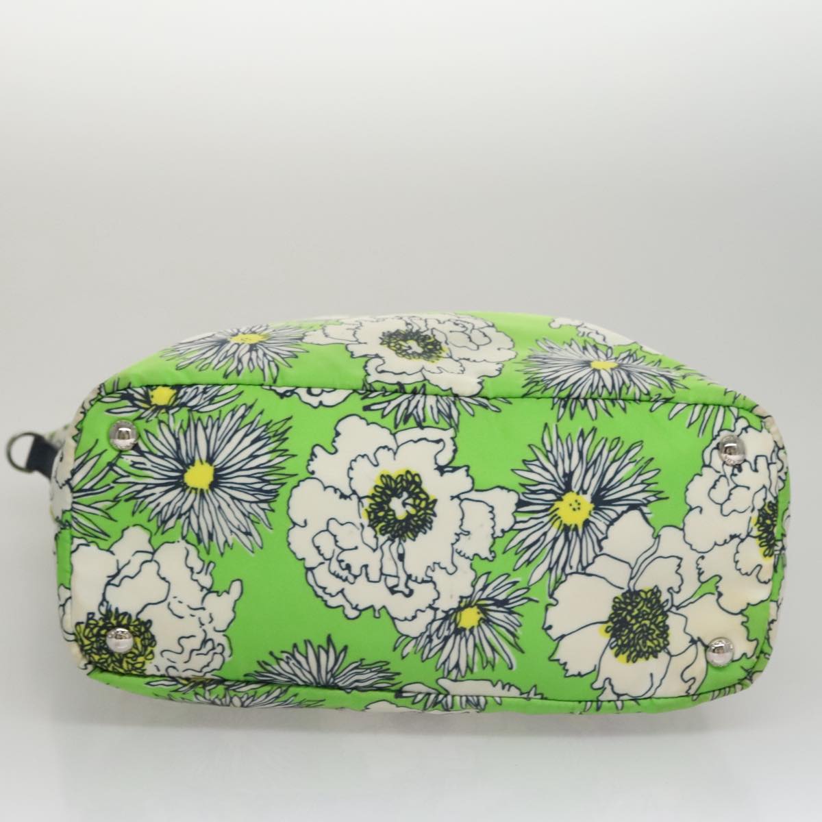 PRADA Hand Bag Nylon 2way Green Auth 112380