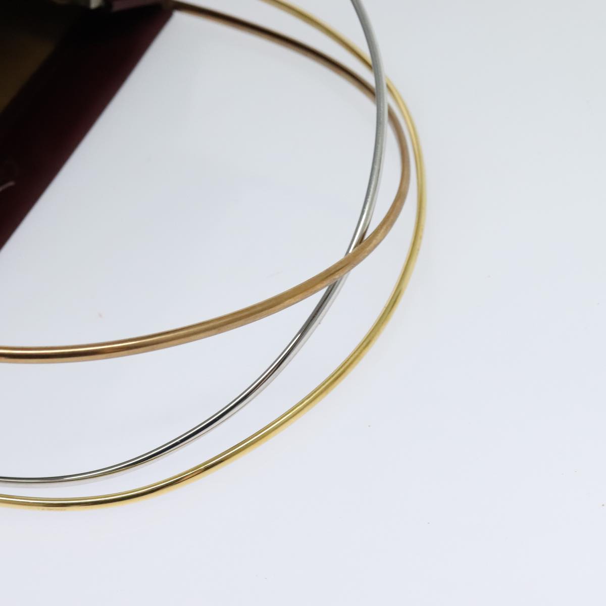 CARTIER Trinity Hand Bag Leather Red Auth 112444