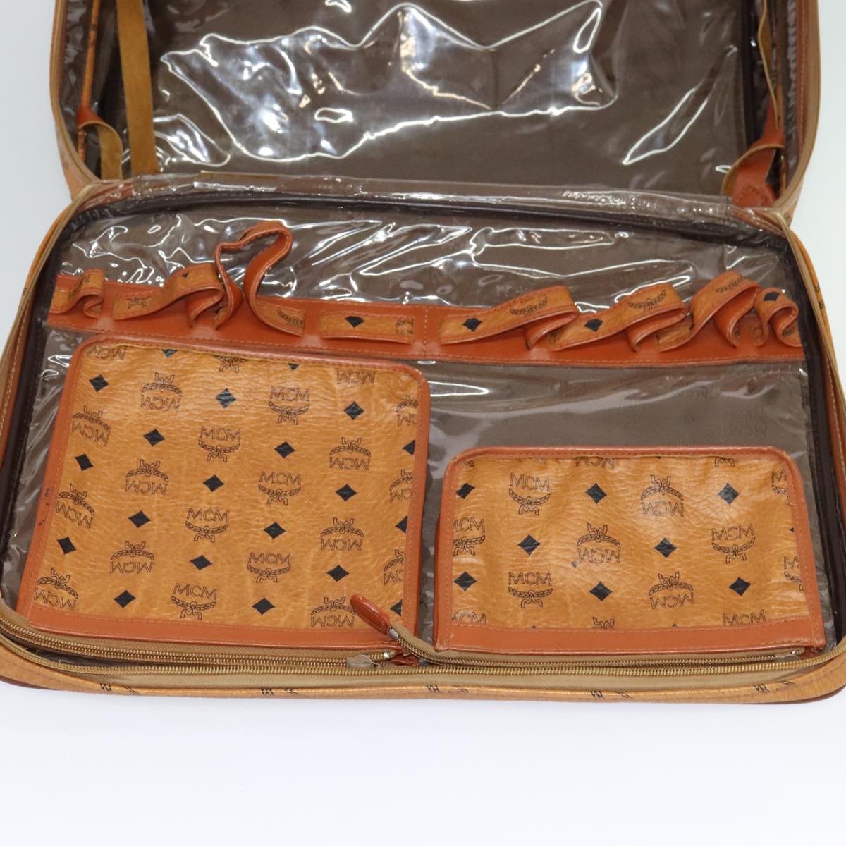 MCM Vicetos Logogram Backpack PVC Leather Brown Gold gold Auth 112468