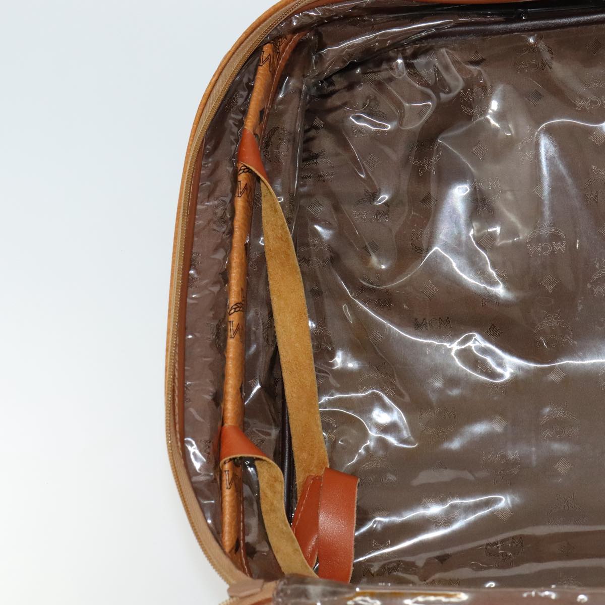 MCM Vicetos Logogram Backpack PVC Leather Brown Gold gold Auth 112468