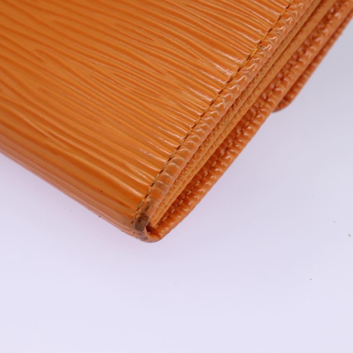 LOUIS VUITTON Epi Porte MonnaieCredit Wallet Orange Mandarin M6359H Auth 112485