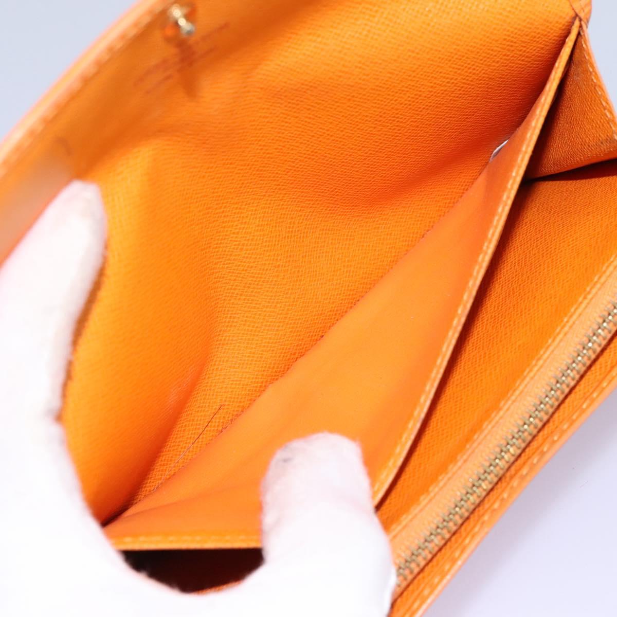 LOUIS VUITTON Epi Porte MonnaieCredit Wallet Orange Mandarin M6359H Auth 112485