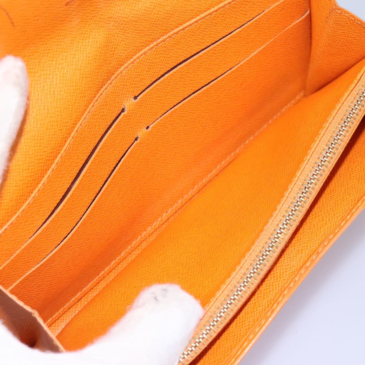 LOUIS VUITTON Epi Porte MonnaieCredit Wallet Orange Mandarin M6359H Auth 112485