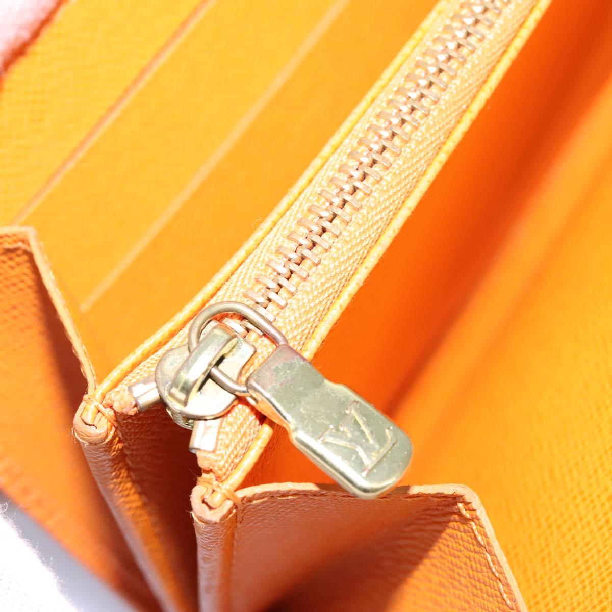 LOUIS VUITTON Epi Porte MonnaieCredit Wallet Orange Mandarin M6359H Auth 112485