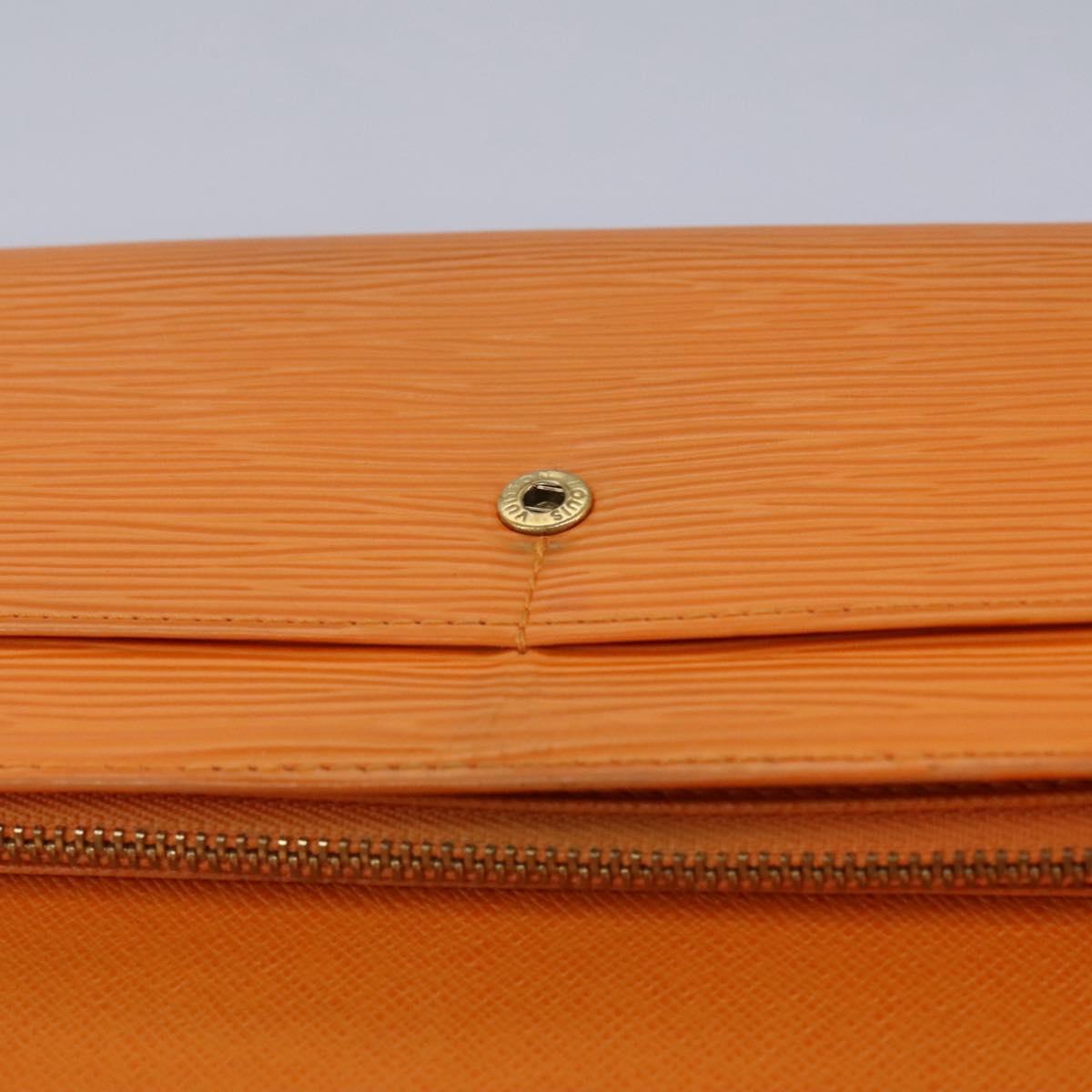 LOUIS VUITTON Epi Porte MonnaieCredit Wallet Orange Mandarin M6359H Auth 112485