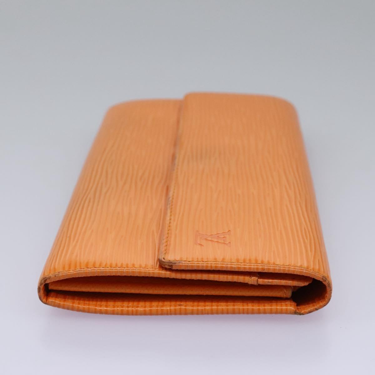 LOUIS VUITTON Epi Porte MonnaieCredit Wallet Orange Mandarin M6359H Auth 112485