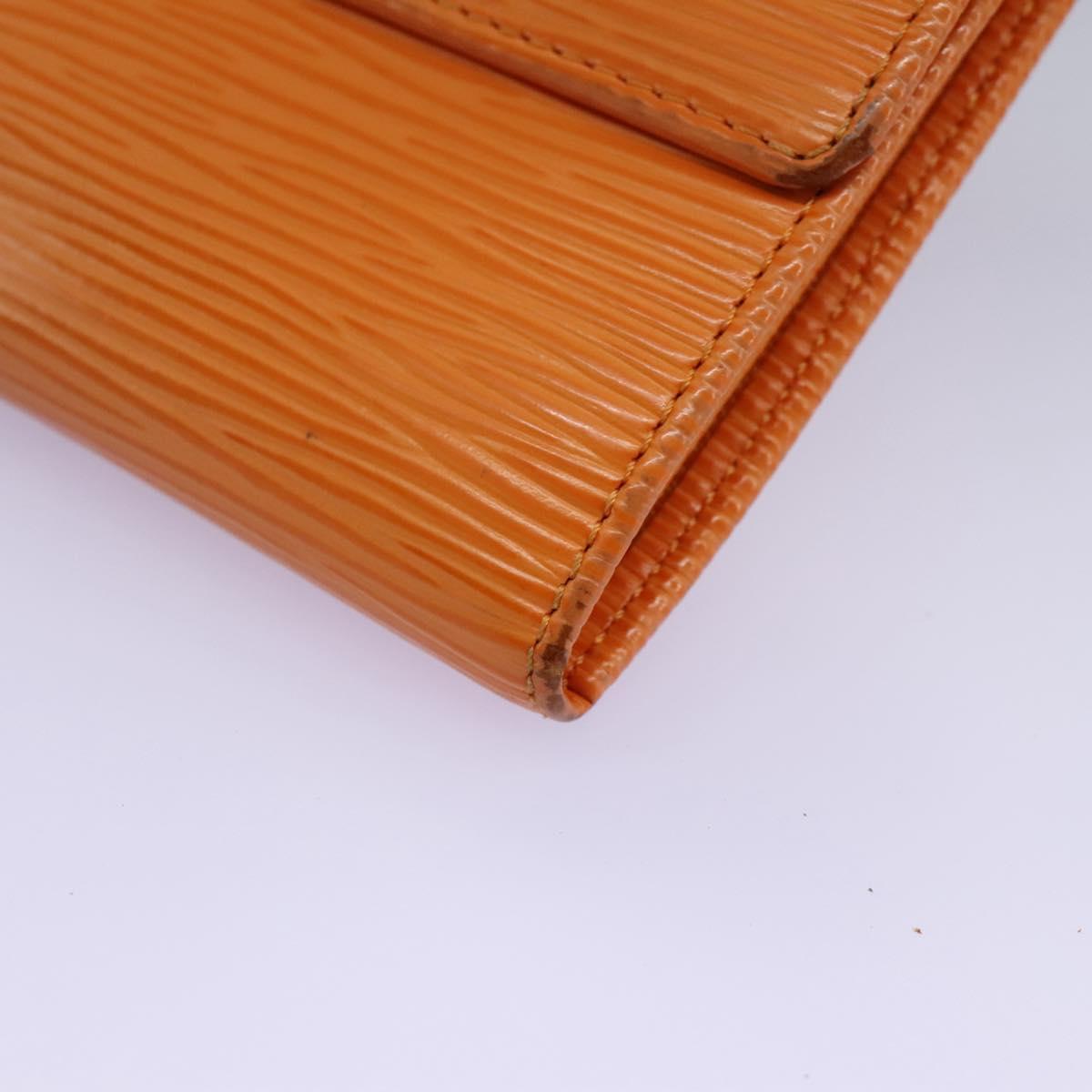 LOUIS VUITTON Epi Porte MonnaieCredit Wallet Orange Mandarin M6359H Auth 112485