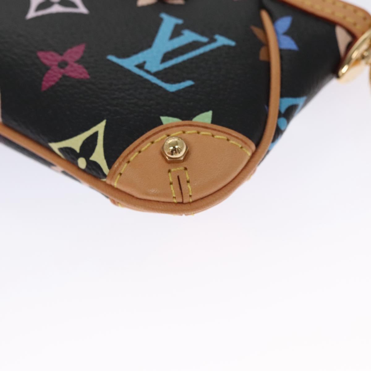 LOUIS VUITTON Multicolor Pochette Mira PM Pouch Black M60099 LV Auth 112528SAV