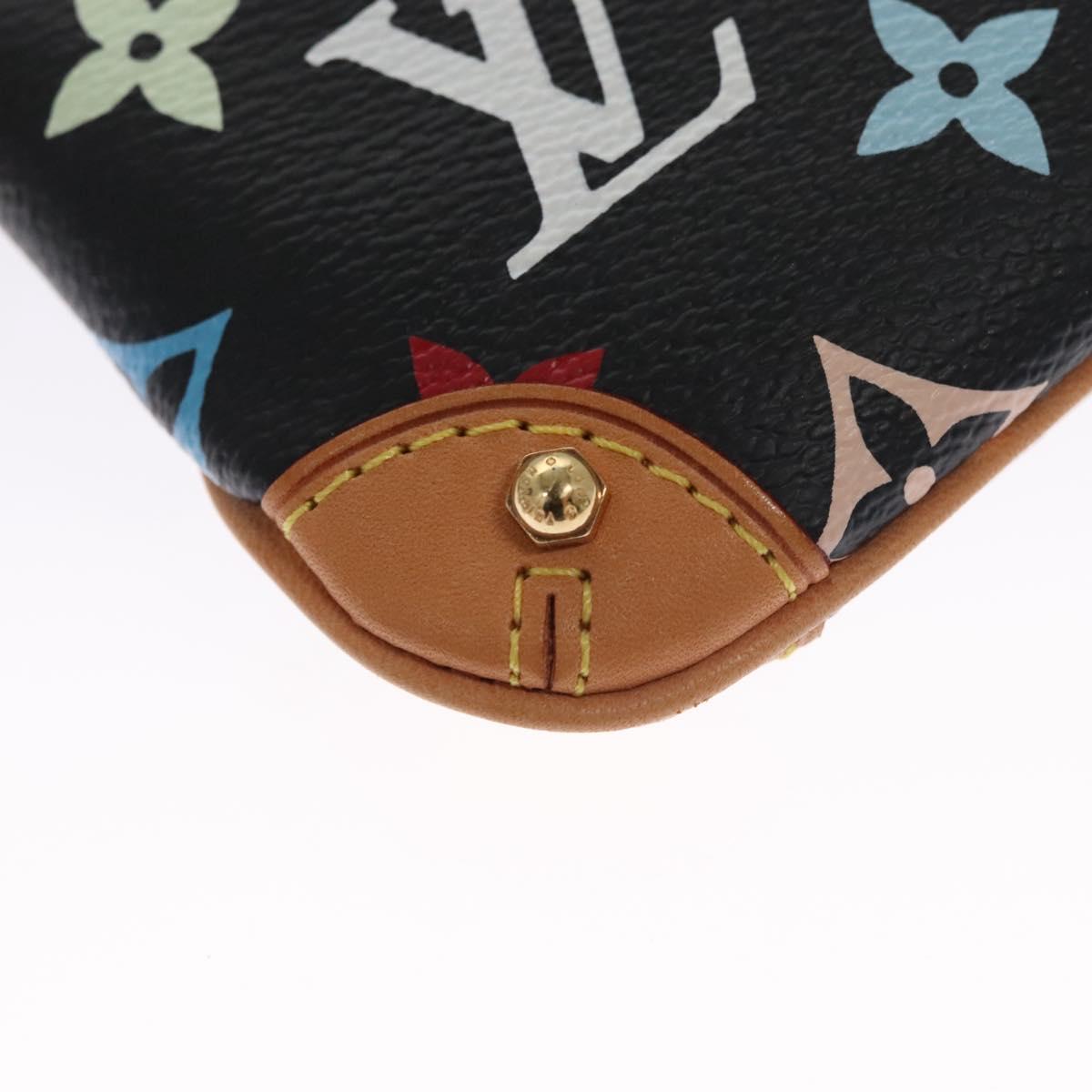 LOUIS VUITTON Multicolor Pochette Mira PM Pouch Black M60099 LV Auth 112528SAV