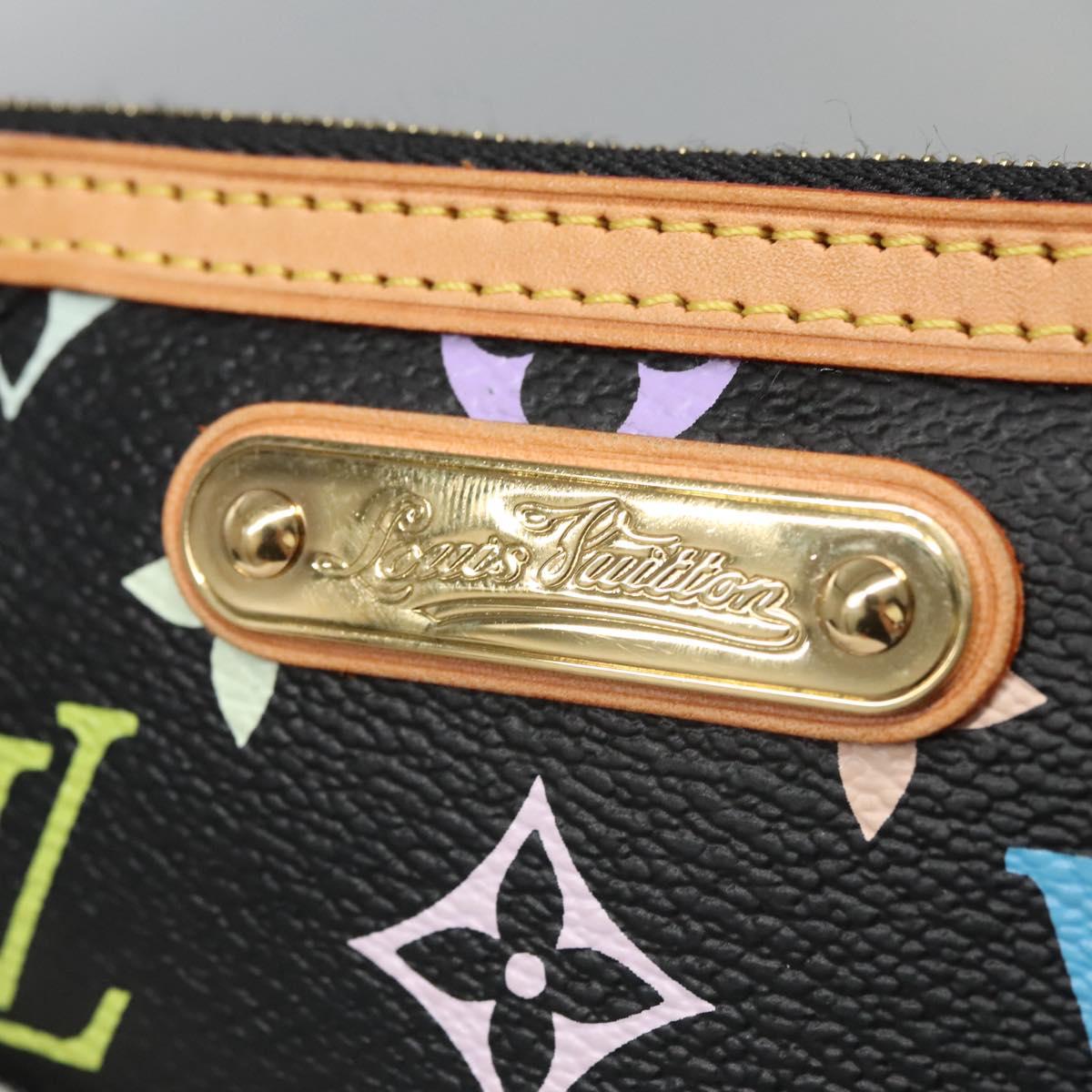LOUIS VUITTON Multicolor Pochette Mira PM Pouch Black M60099 LV Auth 112528AV