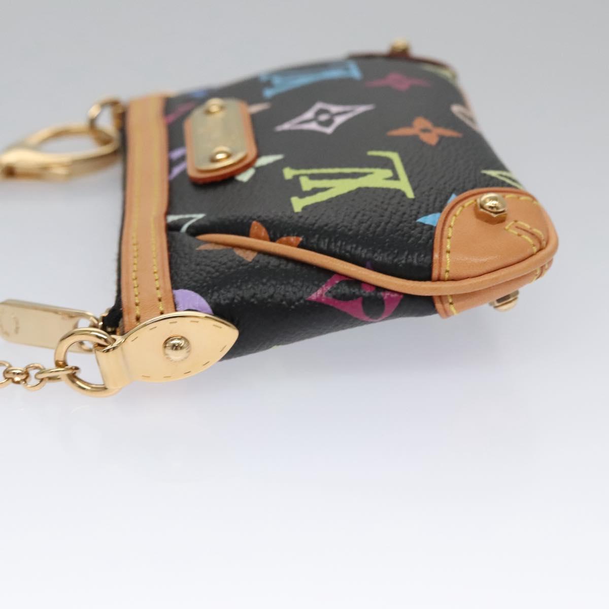 LOUIS VUITTON Multicolor Pochette Mira PM Pouch Black M60099 LV Auth 112528SAV