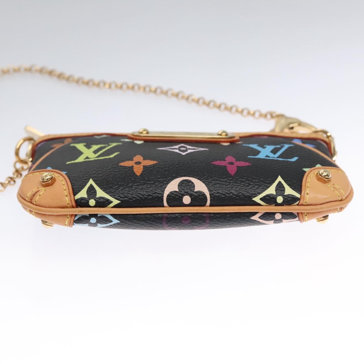 LOUIS VUITTON Multicolor Pochette Mira PM Pouch Black M60099 LV Auth 112528SAV