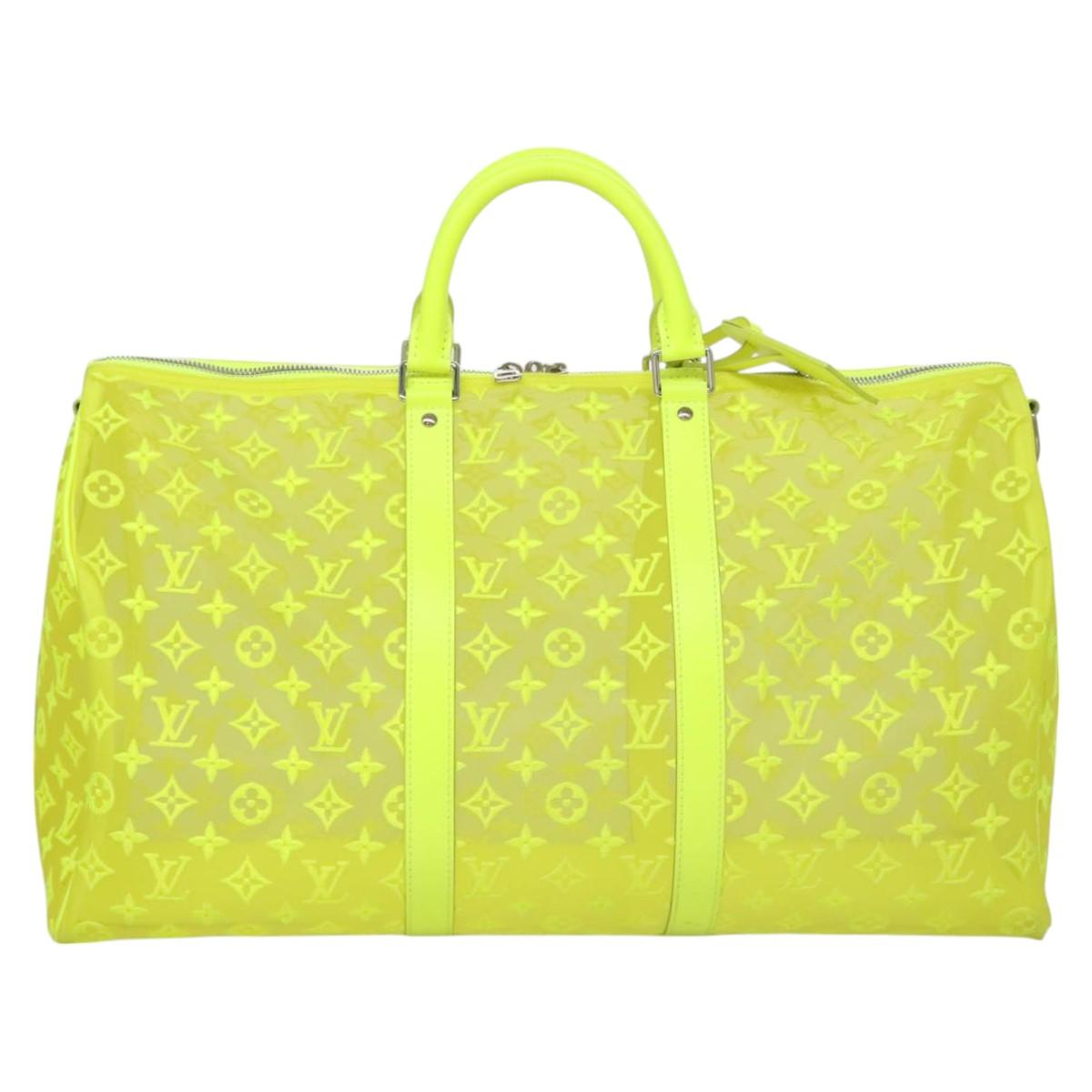 LOUIS VUITTON See Through Keepall Bandouliere 50 Bag Yellow M55380 Auth 112531SM