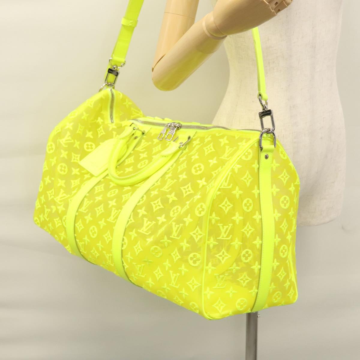 LOUIS VUITTON See Through Keepall Bandouliere 50 Bag Yellow M55380 Auth 112531SM