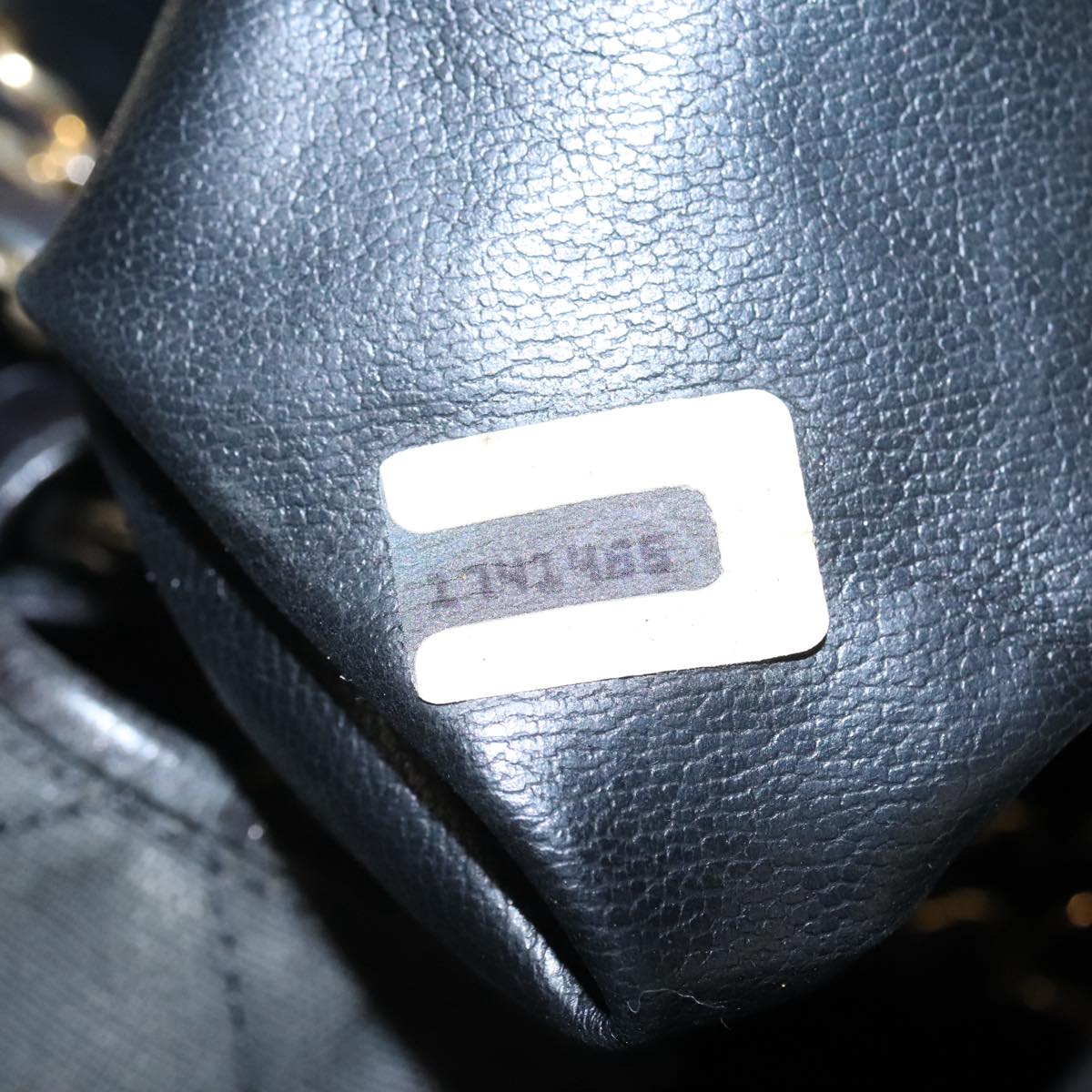 CHANEL Chain Shoulder Bag Canvas Black Gold CC Auth 112546