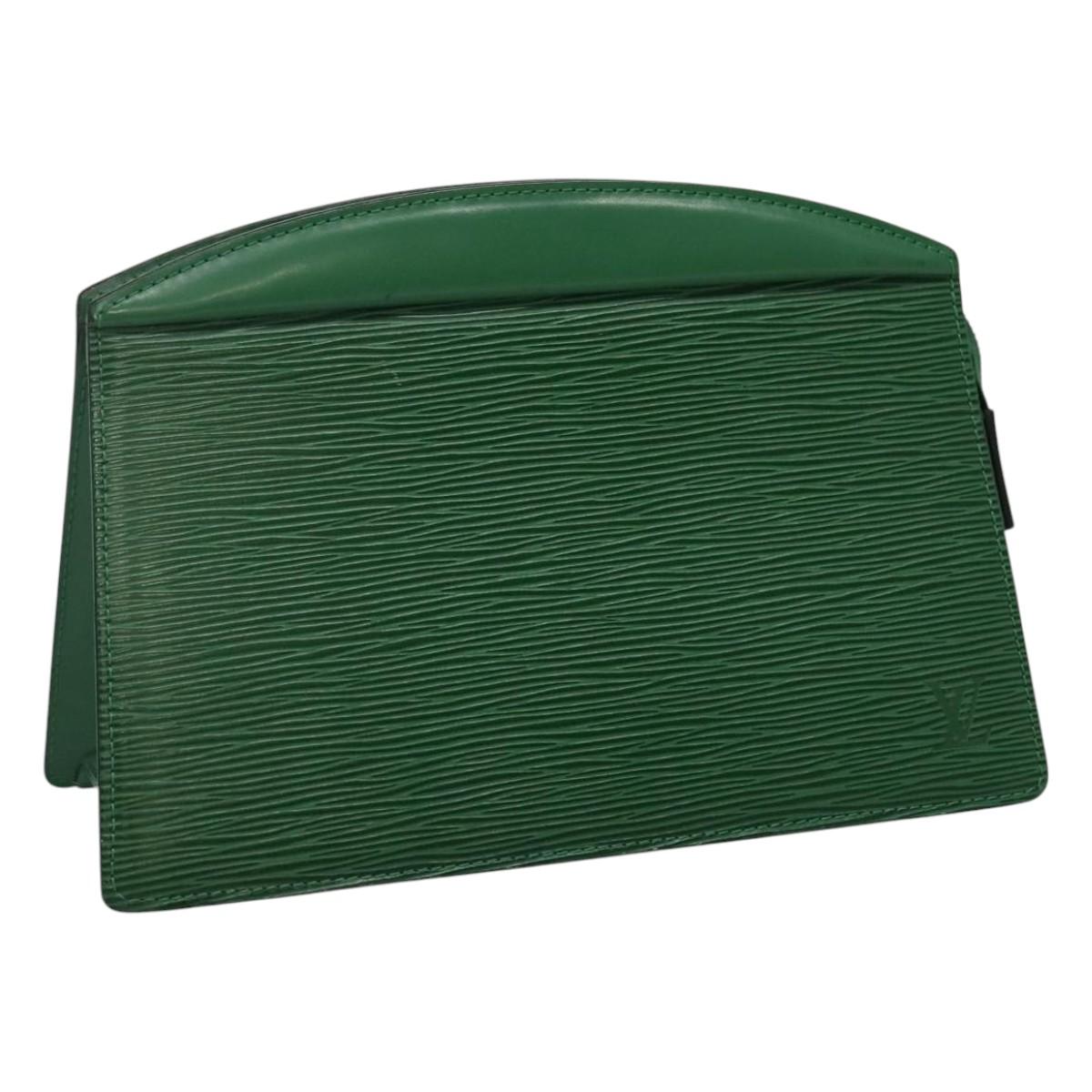 LOUIS VUITTON Epi Trousse Crete Pouch Green M48404 LV Auth 112588