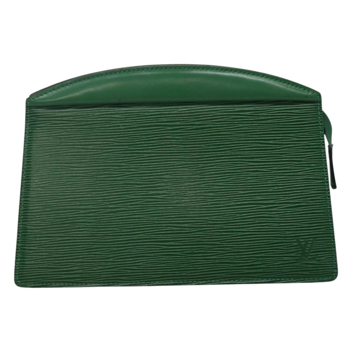 LOUIS VUITTON Epi Trousse Crete Pouch Green M48404 LV Auth 112588