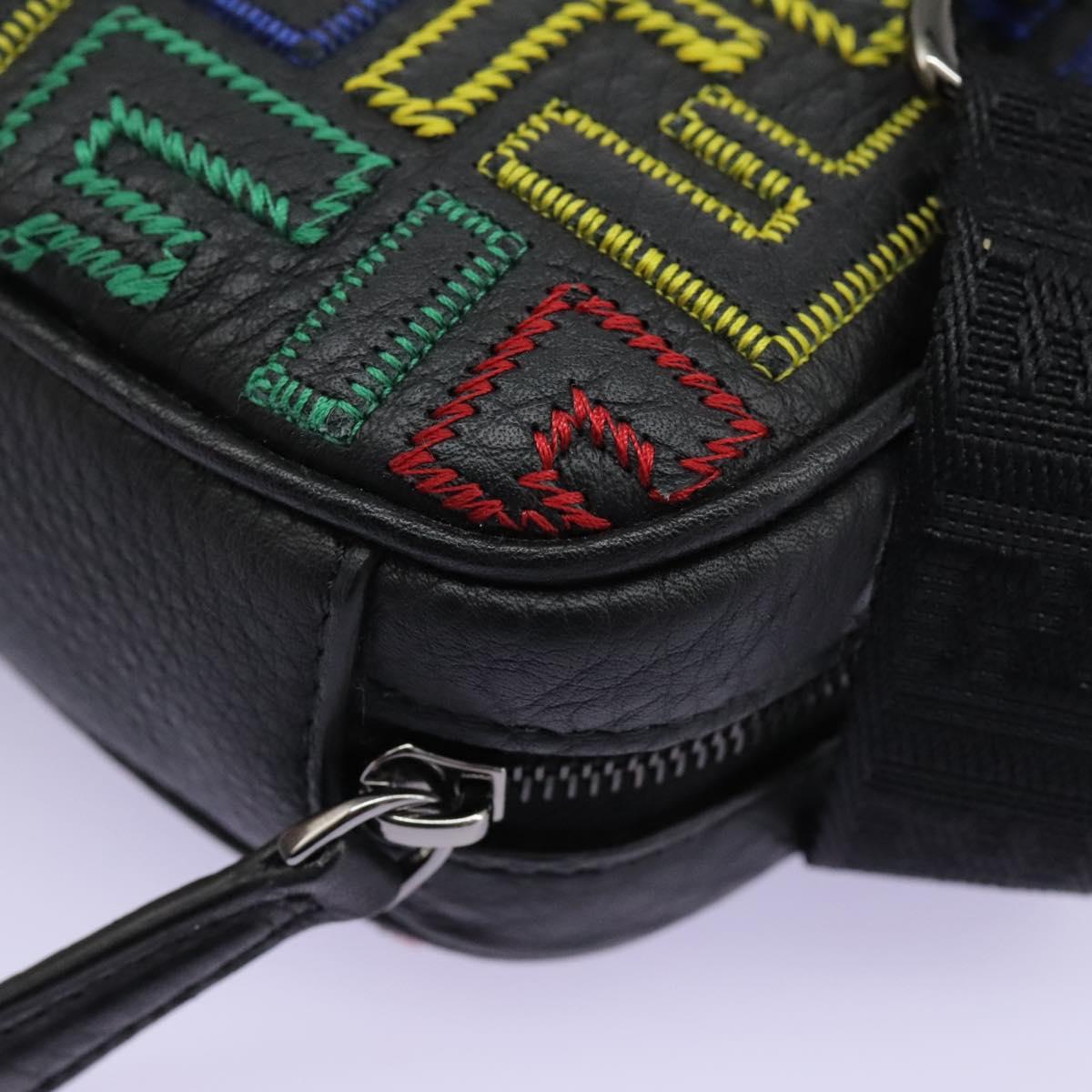 FENDI Zucca Canvas Shoulder Bag Multicolor Black Auth 112594SAM