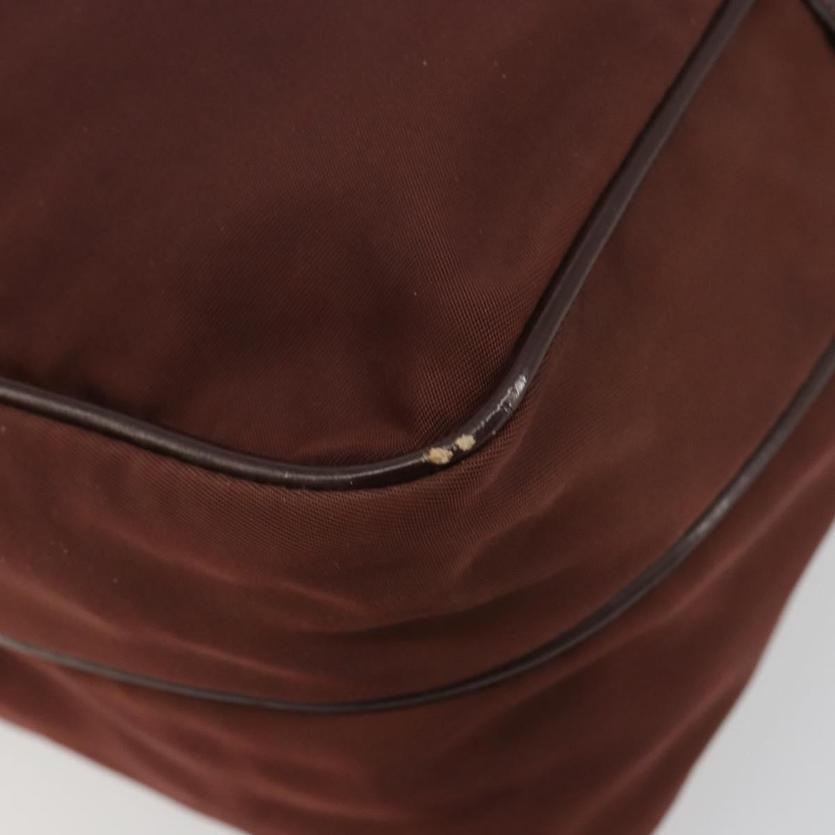 PRADA Shoulder Bag Nylon Brown Auth 112599
