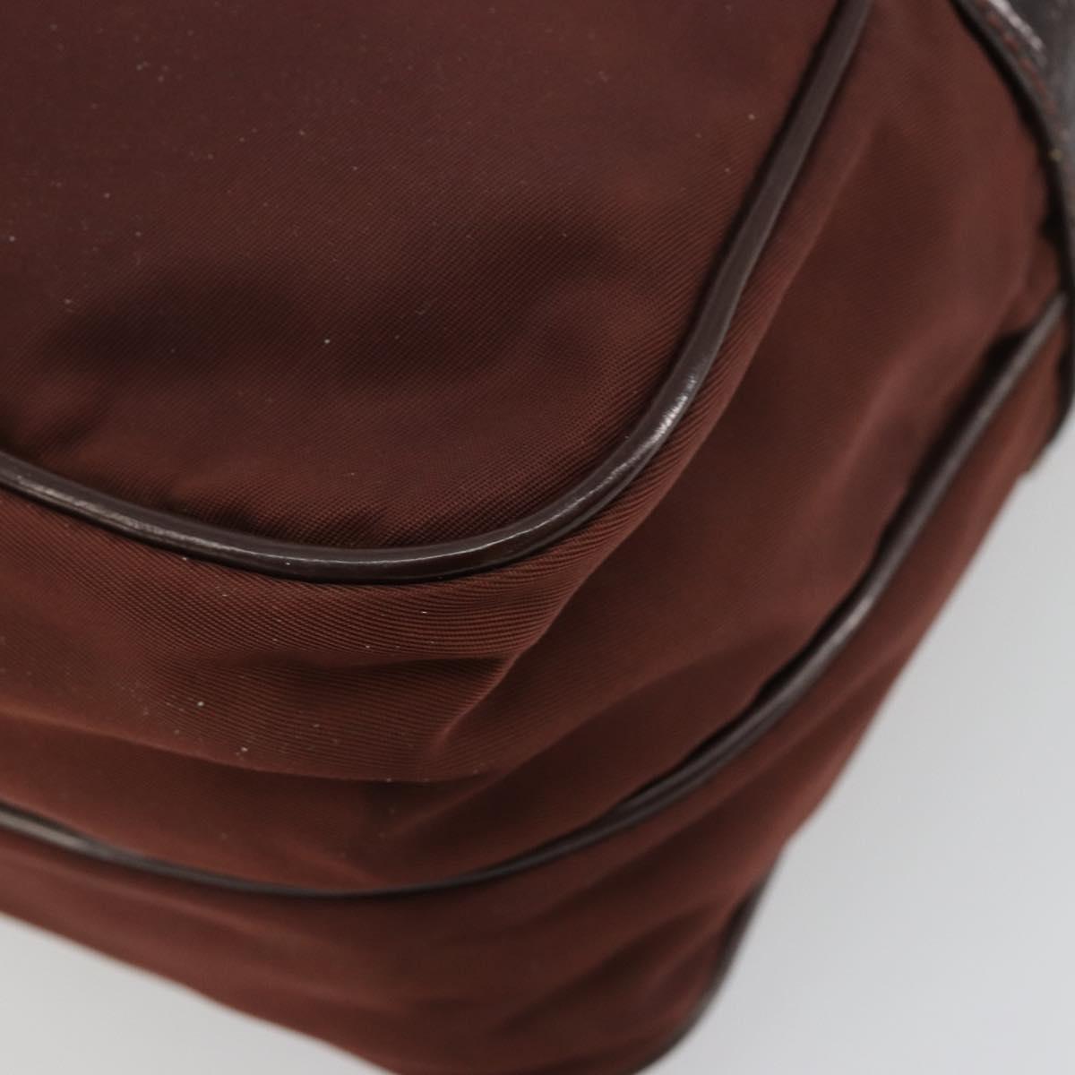 PRADA Shoulder Bag Nylon Brown Auth 112599