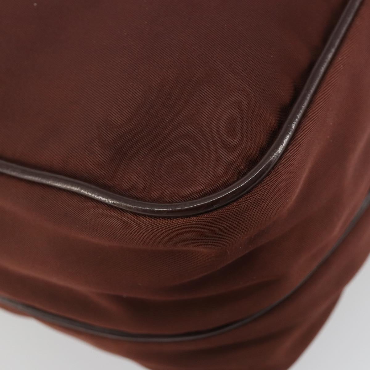 PRADA Shoulder Bag Nylon Brown Auth 112599