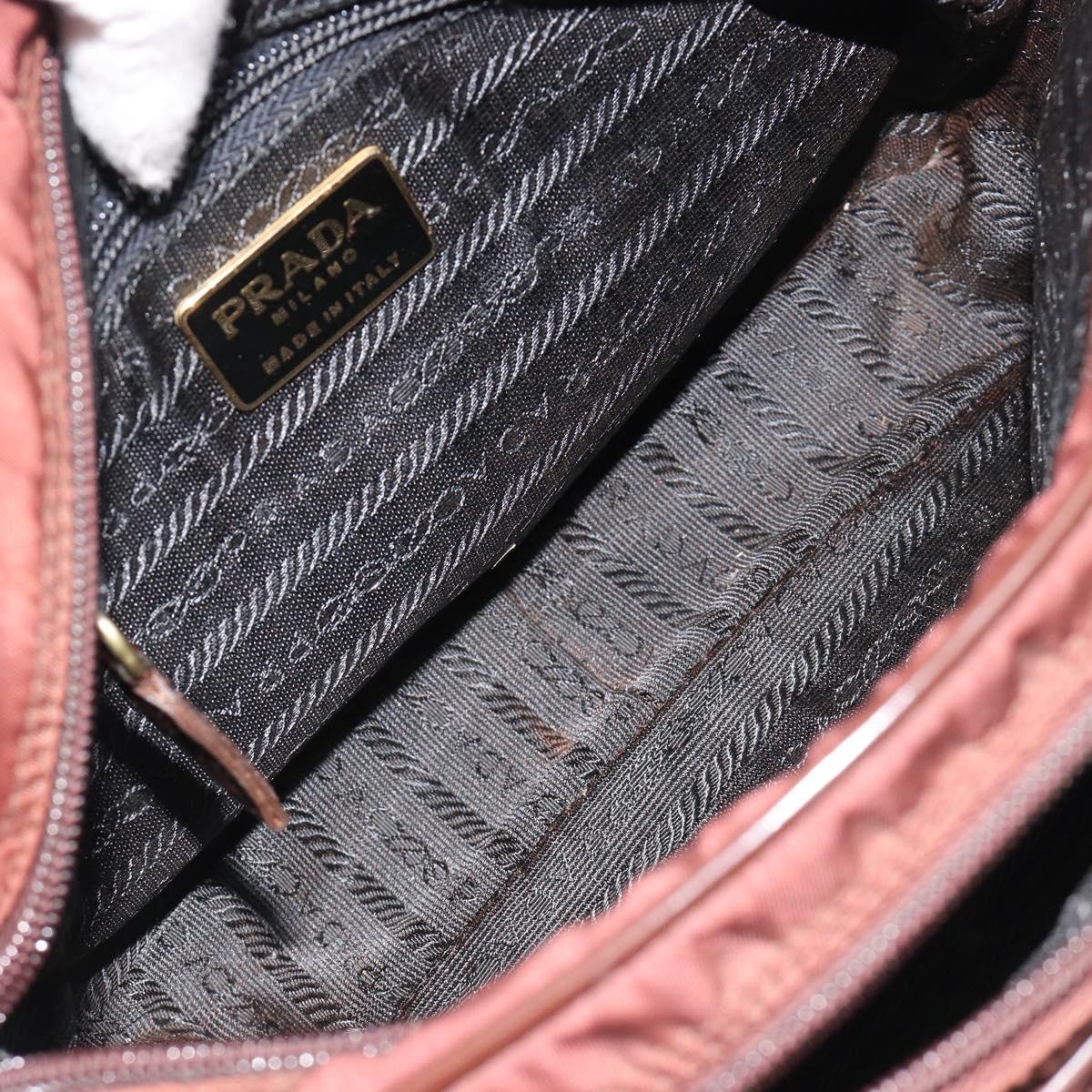 PRADA Shoulder Bag Nylon Brown Auth 112599