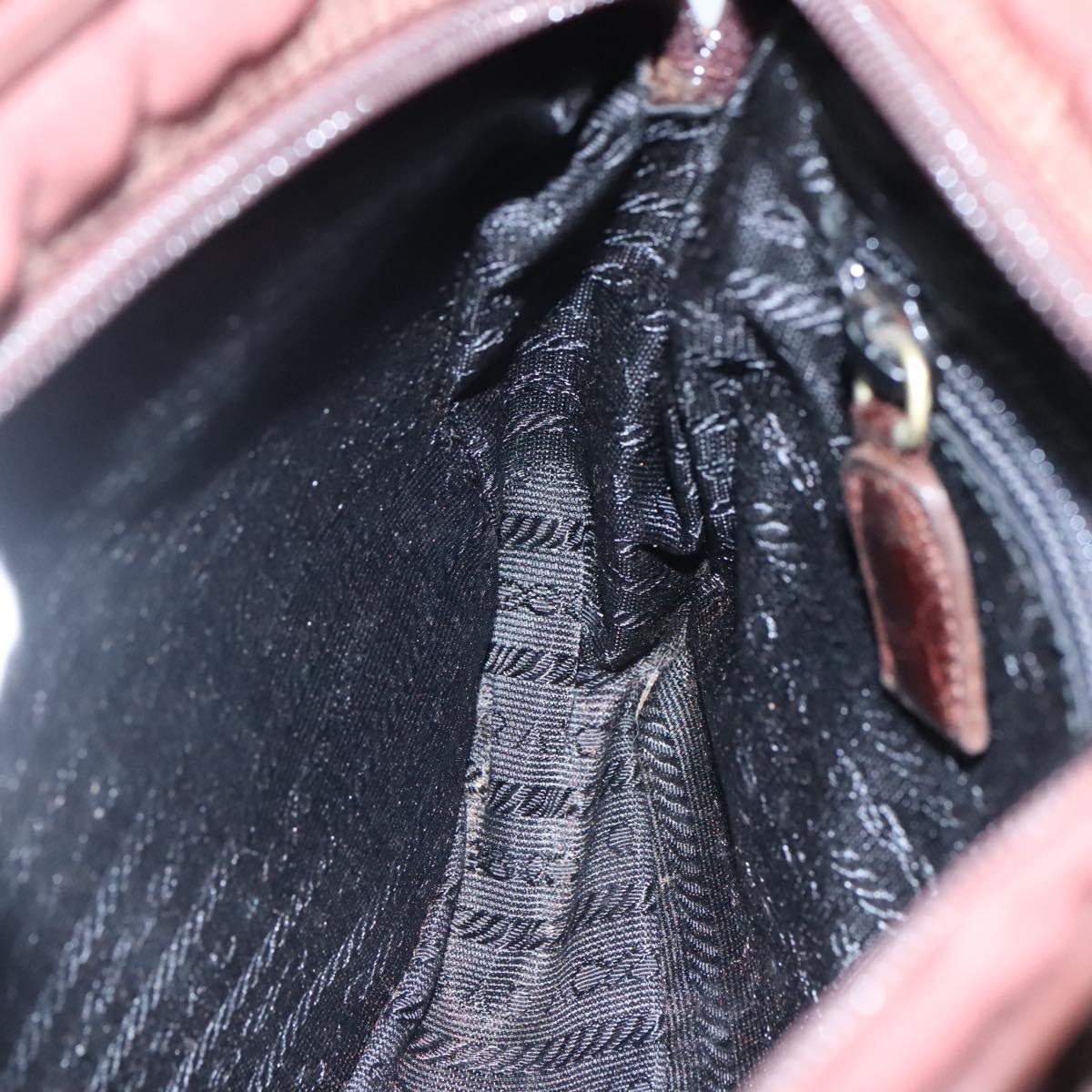 PRADA Shoulder Bag Nylon Brown Auth 112599