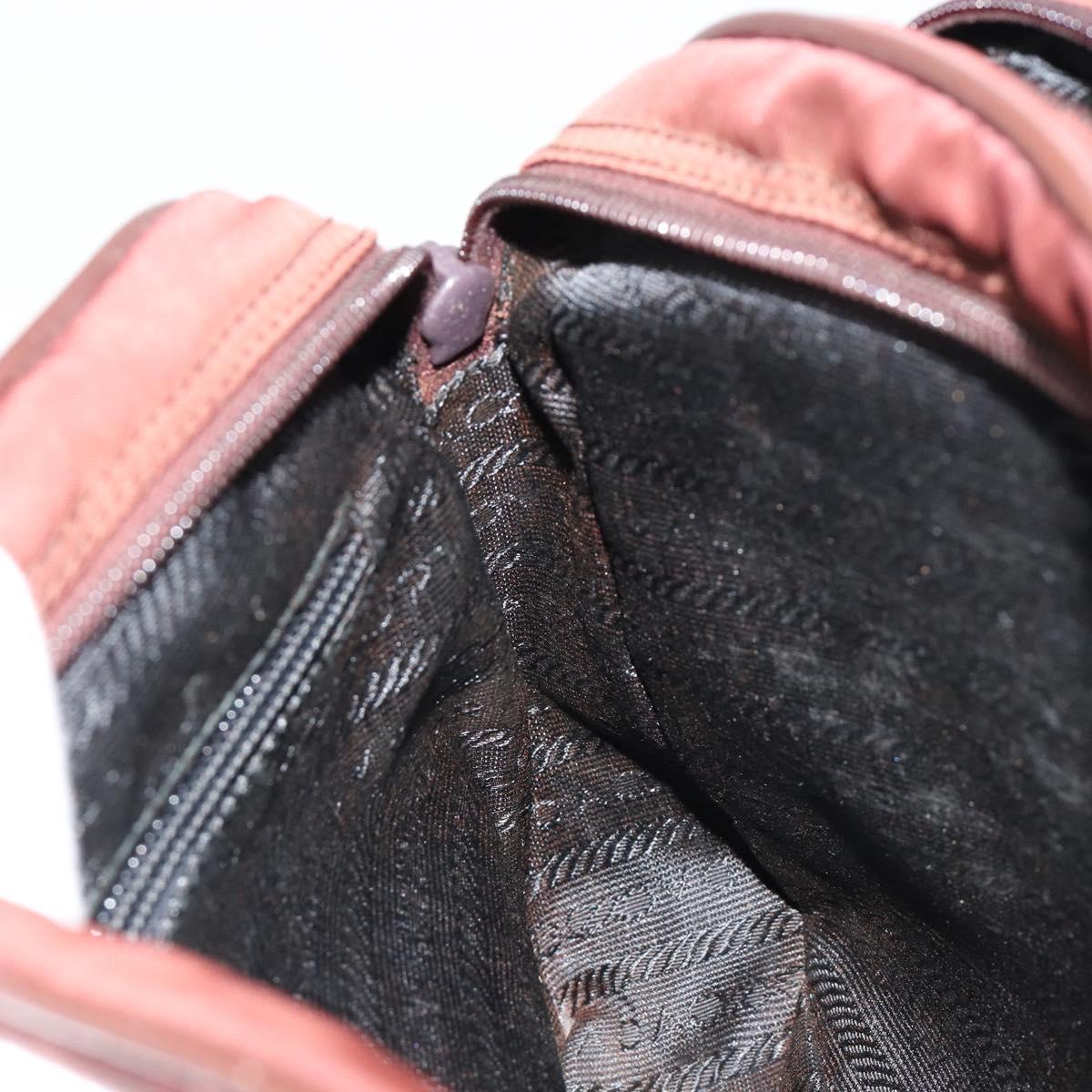 PRADA Shoulder Bag Nylon Brown Auth 112599