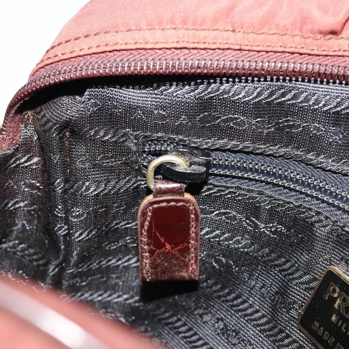 PRADA Shoulder Bag Nylon Brown Auth 112599